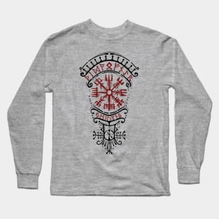 Vegvisir with nordic runes Long Sleeve T-Shirt